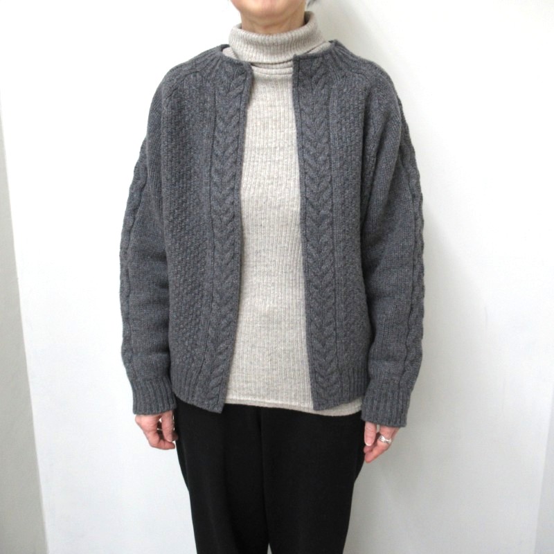 DAYS-sohi- ホールガーメント アラン編みカーディガン /CH08 【日本製】